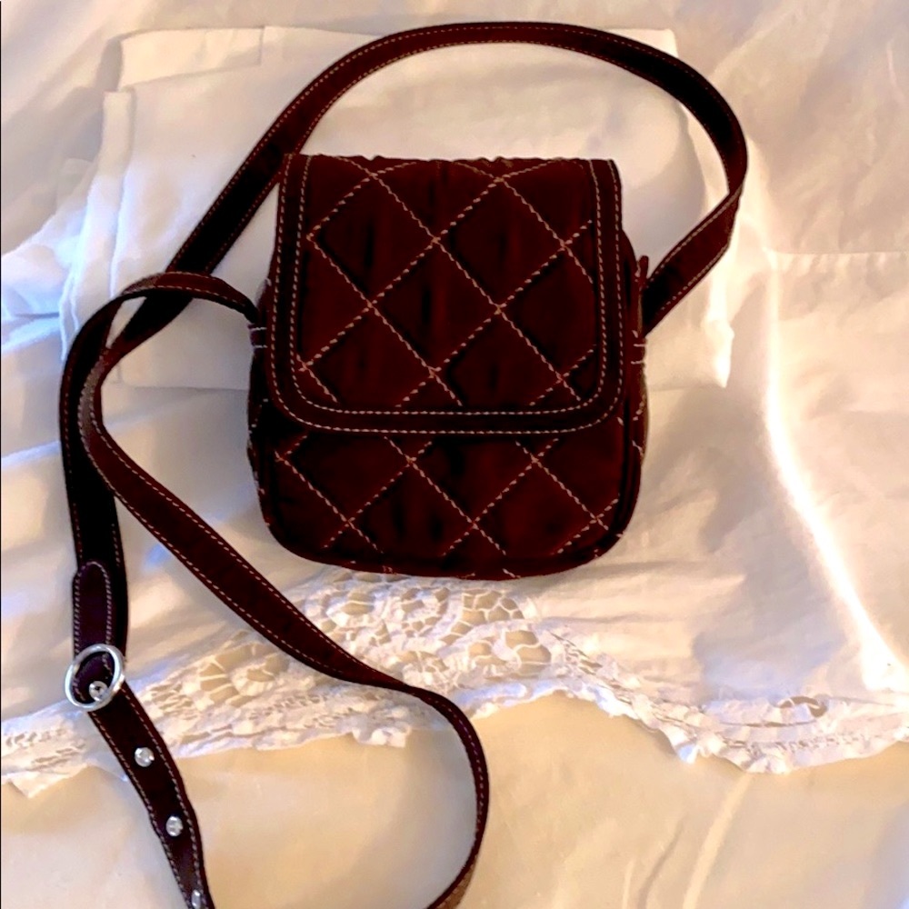 VERA BRADLEY SOFT BROWN QUILTED CROSSBODY BAG